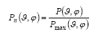 p n di theta phi uguale a p di theta phi diviso p max di theta phi